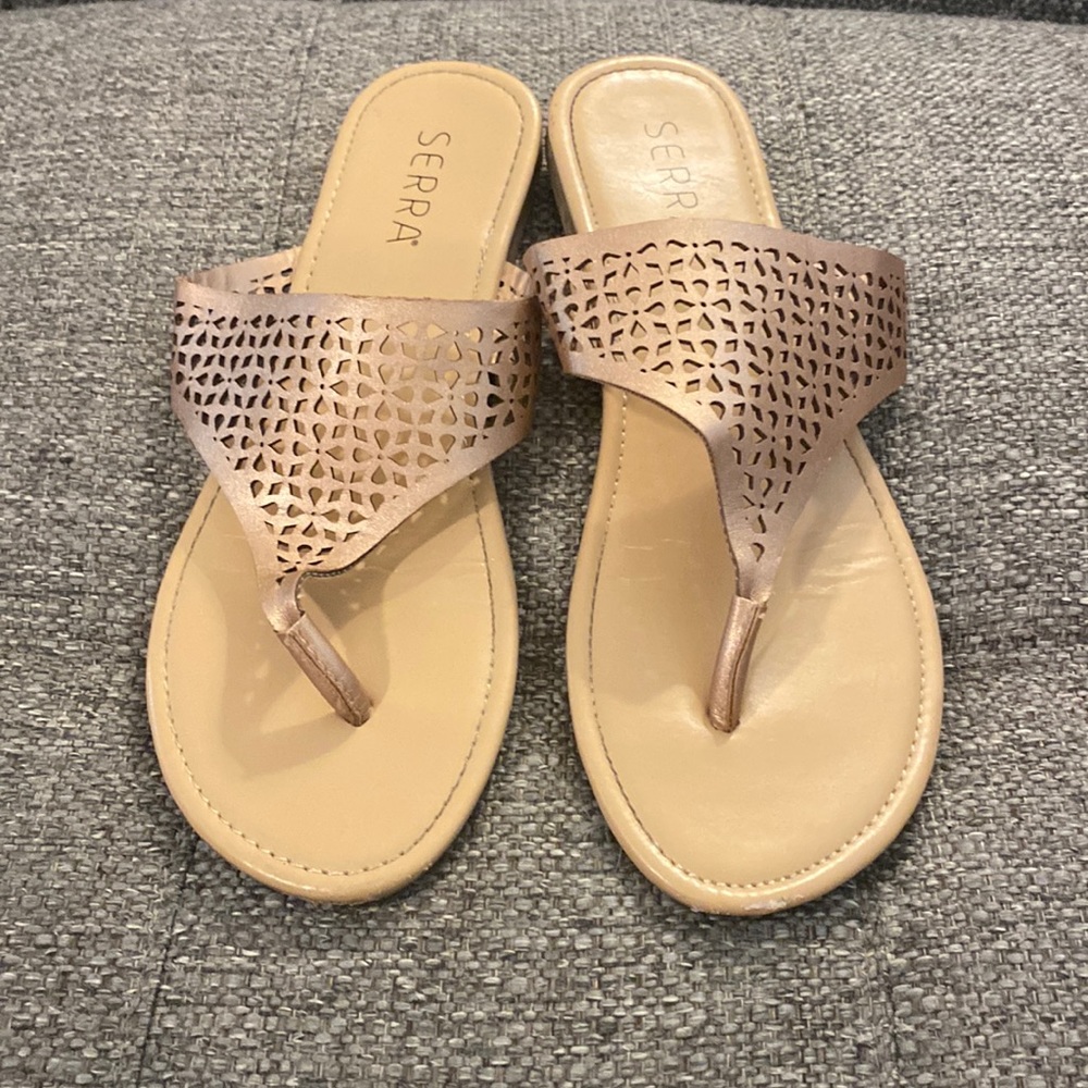 Gold flat sandals